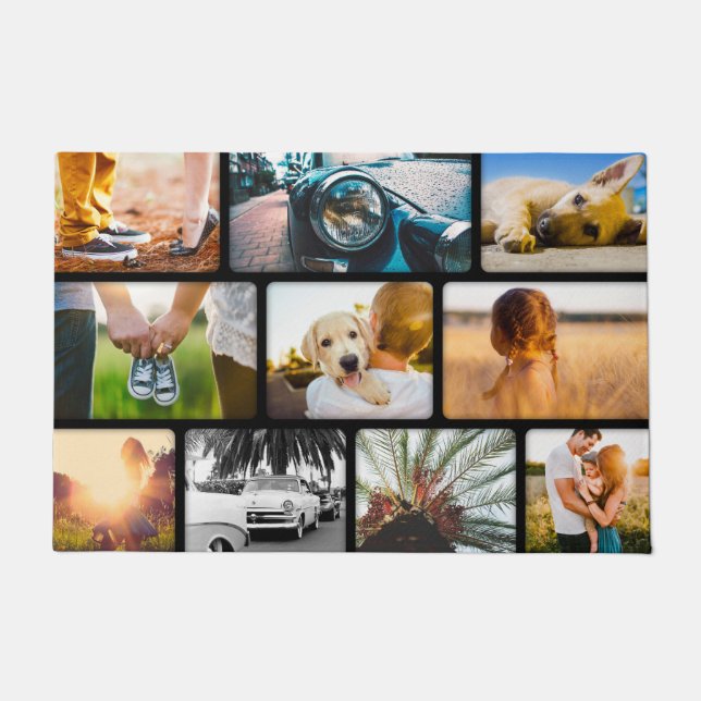 Ihre Fotos Doormat Collage Black Fußmatte (Vorderseite)