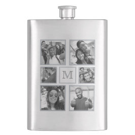 IHRE FOTOS drehen B & W kundenspezifische Monogram Flachmann