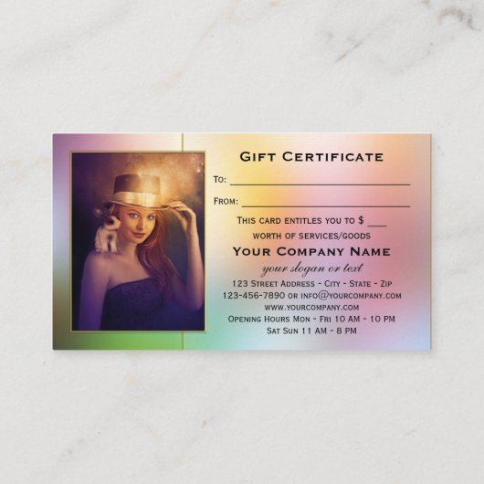 Ihre Fotos farbenfrohe Fantasie Faible Tale Gesche Rabattkarte (Rückseite)