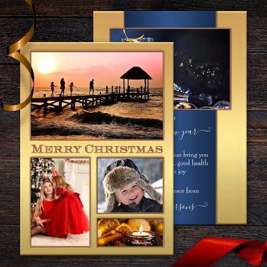 Ihre Fotos Festivals Goldene Weihnachtskarte Feiertagskarte