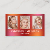 Ihre Fotos Glam Hair Beauty Business Card Visitenkarte (Vorderseite)