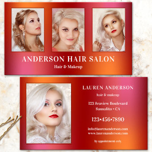 Ihre Fotos Glam Hair Beauty Business Card Visitenkarte