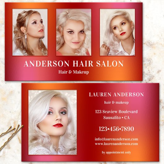 Ihre Fotos Glam Hair Beauty Business Card Visitenkarte