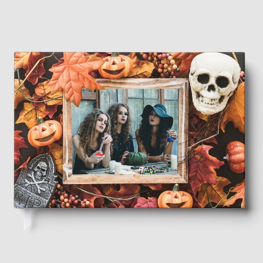IHRE FOTOS im Halloween Frame Custom Gästebuch (Vorderseite)