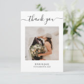 Ihre Fotos minimalistische Hochzeit danke Karte (Stehend Vorderseite)