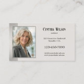 Ihre Fotos Moderne Tan Metallic Architecture Visitenkarte (Rückseite)