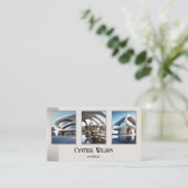 Ihre Fotos Moderne Tan Metallic Architecture Visitenkarte (Stehend Vorderseite)