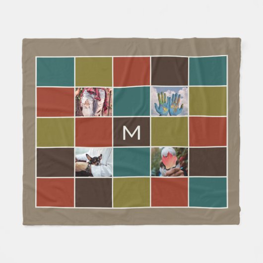 IHRE FOTOS & MONOGRAM Vliesdecke Fleecedecke (Vorderseite (Horizontal))