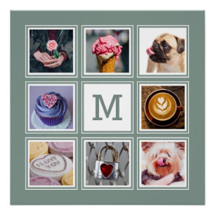 IHRE Fotos, Monogramm- und Farbposter Poster