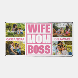 IHRE Fotos & Name Ehefrau - Mama - Boss Schreibtischunterlage
