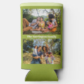 IHRE Fotos, Name, Farben Selters Dosenkühler (Rückseite)