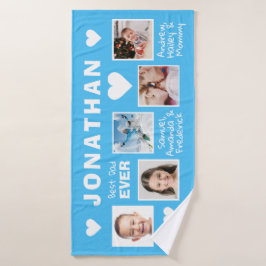 IHRE Fotos & Namen BEST VATER Badehandtuch