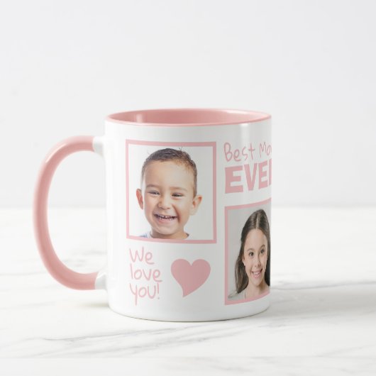 IHRE Fotos & Namen BESTE MAMA Tasse (Links)