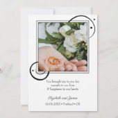 Ihre Fotos schreiben Schwarz-Weiß-Hochzeit Dankeskarte (Rückseite)