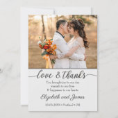 Ihre Fotos Script Gray Wedding Dankeschön Karte (Rückseite)