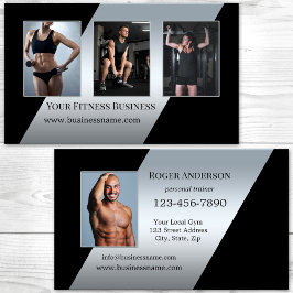 Ihre Fotos Silver Black Personal Trainer Visitenkarte