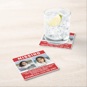 Ihre Fotos & Text "VERMISST PERSON" Untersetzer (Vor Ort)