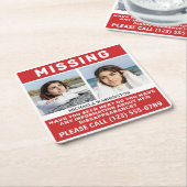 Ihre Fotos & Text "VERMISST PERSON" Untersetzer (angewinkelt)