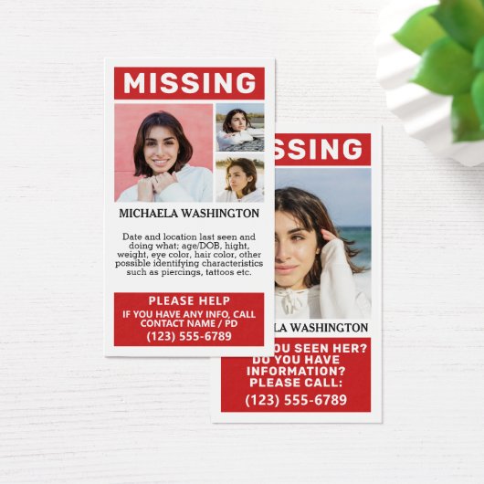 IHRE Fotos & Text "VERMISSTE PERSON" (Schreibtisch)