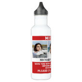 IHRE Fotos & Text "VERMISSTE PERSON" Edelstahlflasche (Links)