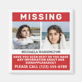 IHRE Fotos & Text "VERMISSTE PERSON" Magnet