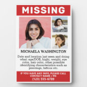 IHRE Fotos & Texte "VERMISST" Fotoplatte (Vorderseite)