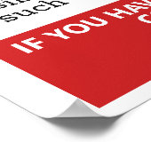 IHRE Fotos & Texte "VERMISST" Poster (Ecke)