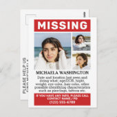 IHRE Fotos & Texte "VERMISST" Postkarte (Vorne/Hinten)