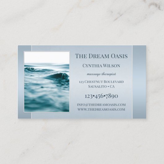 Ihre Fotos träumen Blue Wellness-Center Massage Visitenkarte (Rückseite)