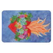 IHRE FOTOVORLAGE ODER Brennen Herz & Blume Magnet (Horizontal)