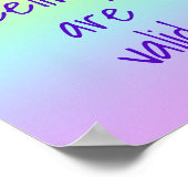 Ihre Gefühle sind gültig für Regenbogenposter Poster (Ecke)