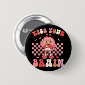 Ihre GehirnValentine Test Day Teacher Squad Kinder Button (Vorne & Hinten)