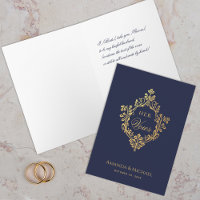 Ihre Gelübde Navyblaue Faux-Gold-Krone Elegante Ho