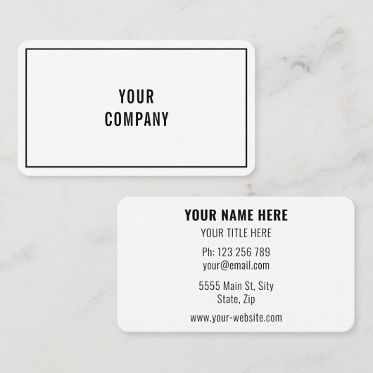 Ihre Geschäftsadresse Einfach Personalisiert Visitenkarte (Vorne/Hinten)