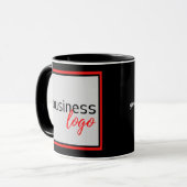 IHRE GESCHÄFTSBRANDLOGO SLOGAN BLACK COFFEE-TASSE TASSE (Vorderseite Links)
