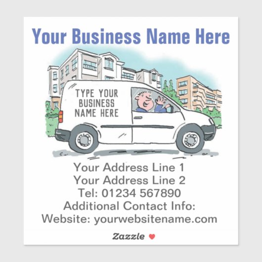 Ihre Geschäftsdetails auf einem Aufkleber (Blatt)