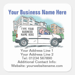 Ihre Geschäftsdetails zu einem Quadratischer Aufkleber