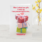 Ihre Geschenke kommen... Karte (Gelbe Blume)