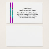 Ihre Geschichte hat mein Herz berührt - Sympathiek (Vorne & Hinten)