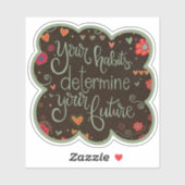 Ihre Gewohnheiten Hübsche florale Trendy Inspirivi Aufkleber (Blatt)