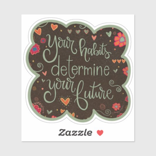 Ihre Gewohnheiten Hübsche florale Trendy Inspirivi Aufkleber (Blatt)