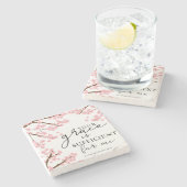 Ihre Gnade ist ausreichend Bibelkirschblüten Steinuntersetzer (Seitenansicht)