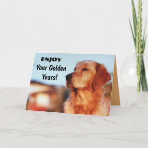 Ihre Goldene Jahresrente wünscht Goldene Retriever Karte