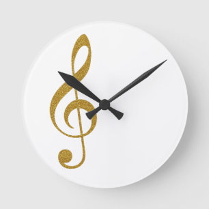 ihre goldene musikalische Anmerkung des dreifachen Runde Wanduhr