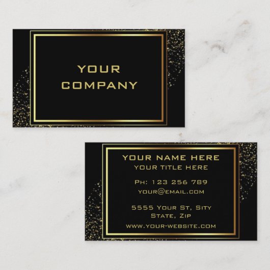 Ihre goldene schwarze Visitenkarte mit goldenem Te (Vorne/Hinten)