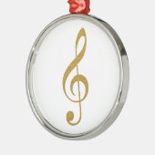 ihre goldene Treble-Klammer musikalische Note Silbernes Ornament (Links)