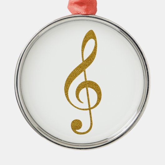 ihre goldene Treble-Klammer musikalische Note Silbernes Ornament (Vorne)