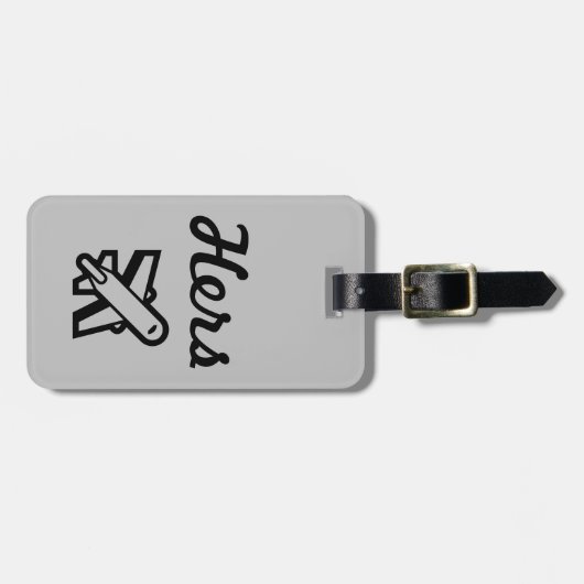 Ihre graue und schwarze Gepäckmarke Gepäckanhänger (Vorderseite horizontal)