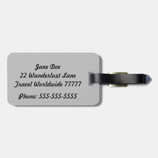 Ihre graue und schwarze Gepäckmarke Gepäckanhänger (Rückseite horizontal)