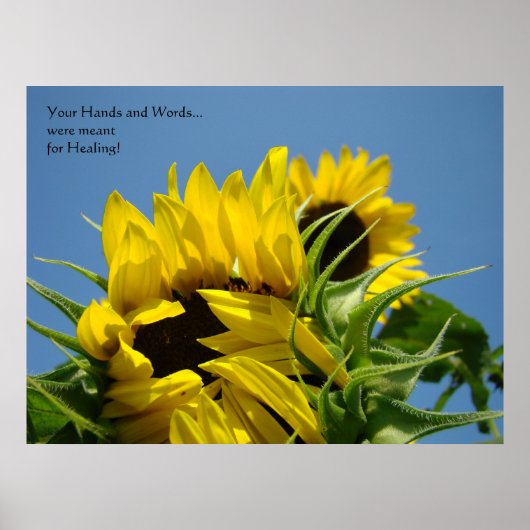 Ihre Hände und Worte für Heilung! Kunst drucken Bl Poster (Vorne)